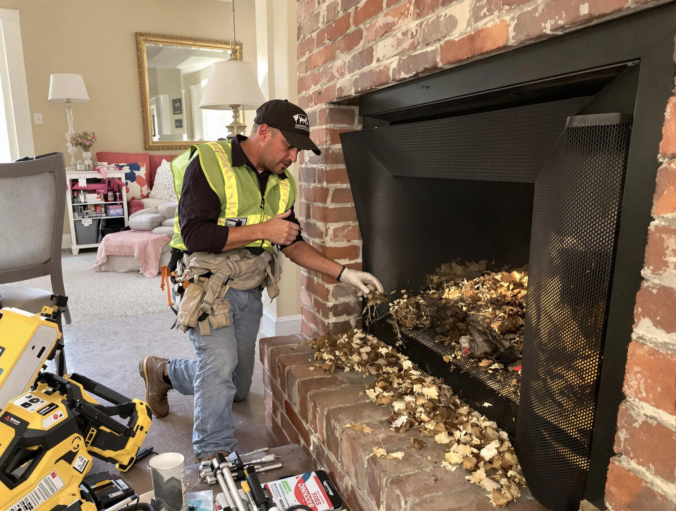 Safe screening installation by Atlanta Chimney Sweep in Atlanta, GA