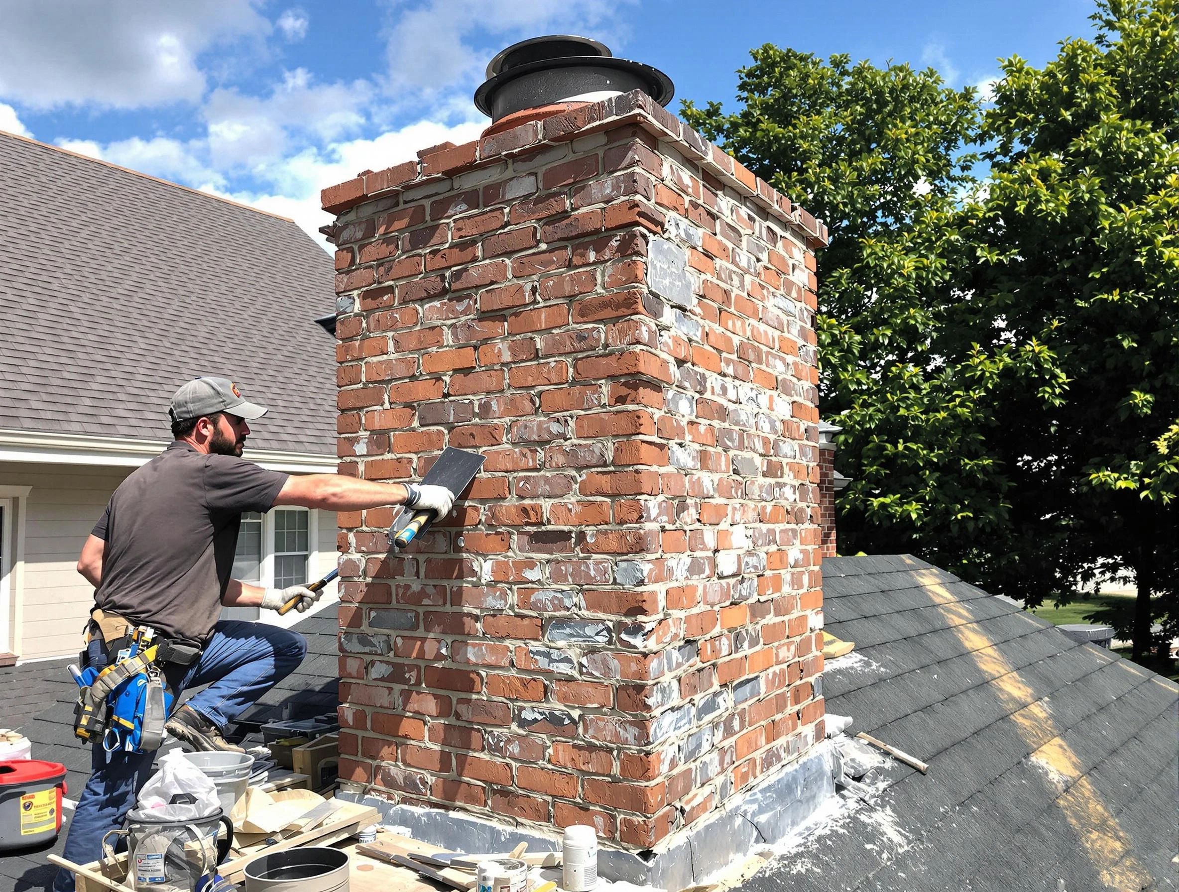 Completed chimney rebuild by Atlanta Chimney Sweep in Atlanta, GA