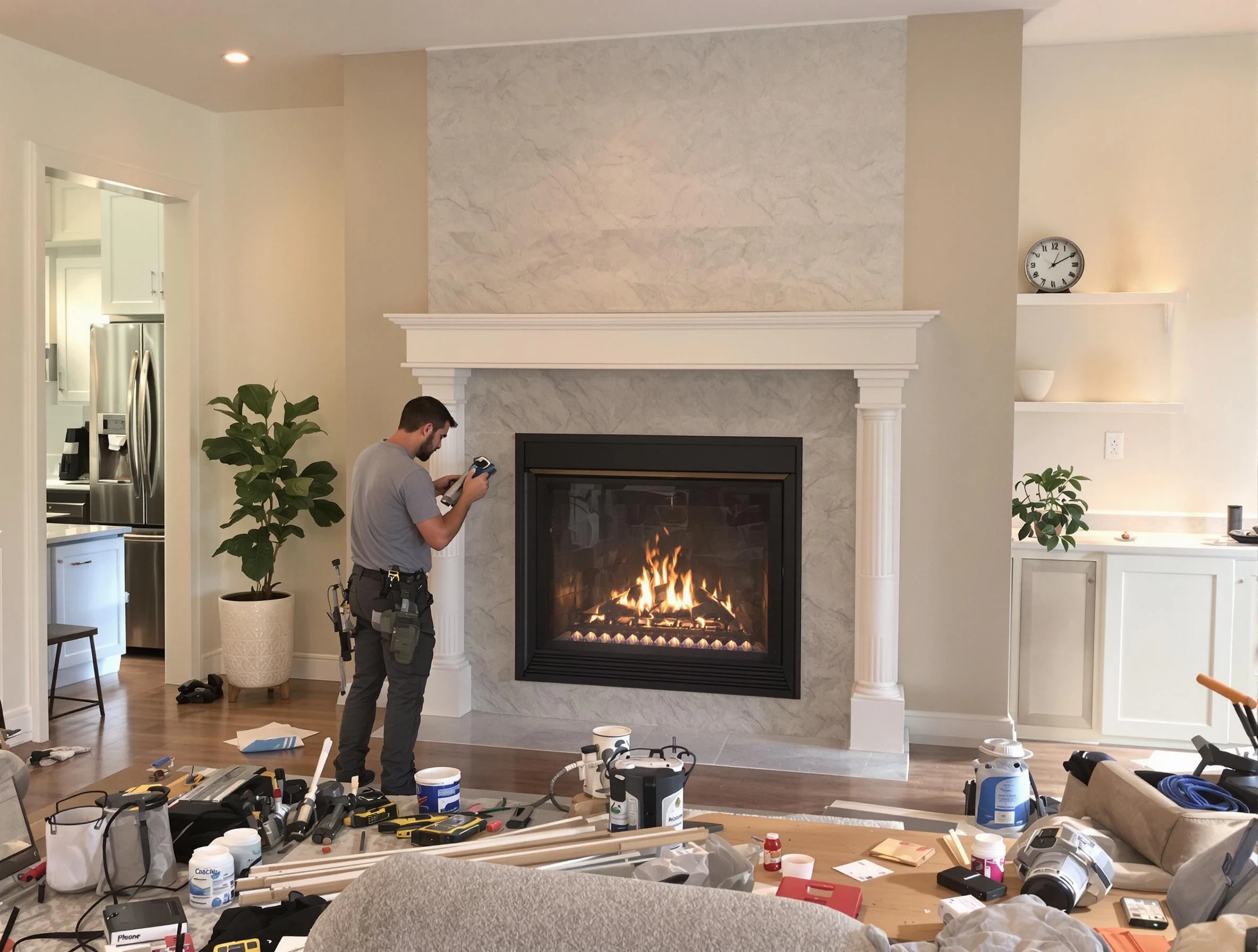 Newly installed fireplace by Atlanta Chimney Sweep in Atlanta, GA