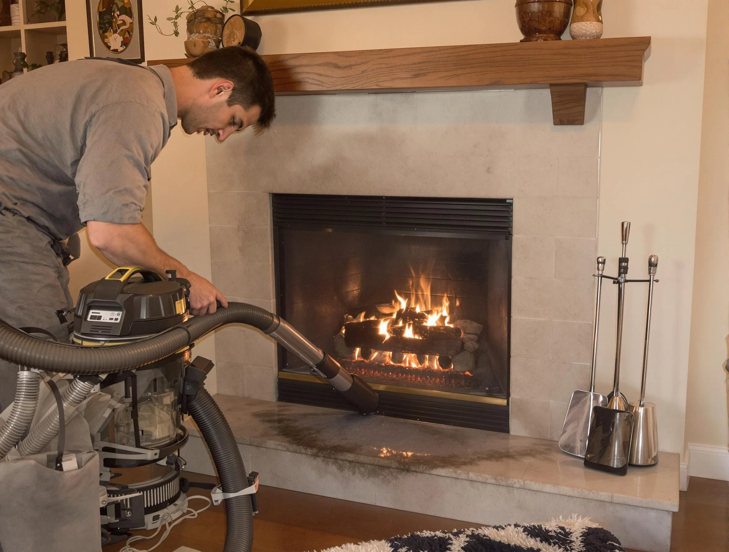 Routine fireplace upkeep by Atlanta Chimney Sweep in Atlanta, GA